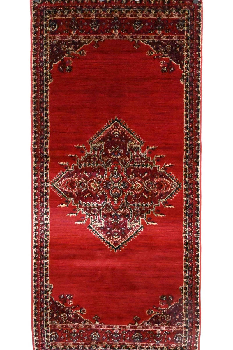 Alkaffary Super Tayma Area Rug, Hallway Carpet Runner Rug, High-Quality Turkish Material, 080x300 cm, Red - Image 1